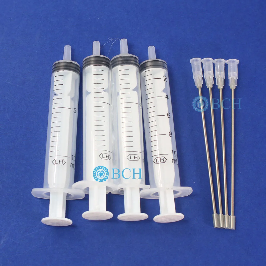 8 PCS Tool: 4x 10ml Syringe   4x Extra Long Blunt Needle for Cartridge Refill CISS CIS (AS-SY10-X4)