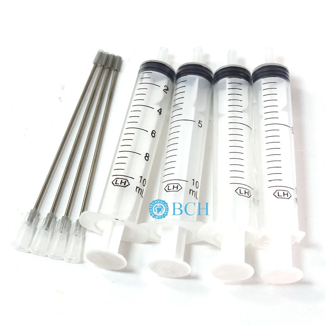 8 PCS Tool: 4x 10ml Syringe   4x Extra Long Blunt Needle for Cartridge Refill CISS CIS (AS-SY10-X4)
