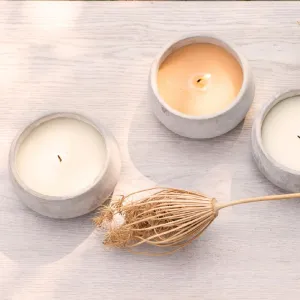 Citronella Wax Candle In Stone Bowl