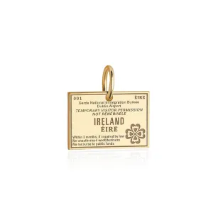 Ireland Passport Stamp Charm Solid Gold