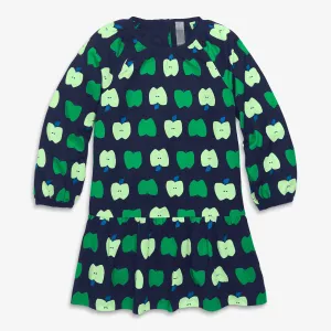 Long sleeve swing dress in apple orchard