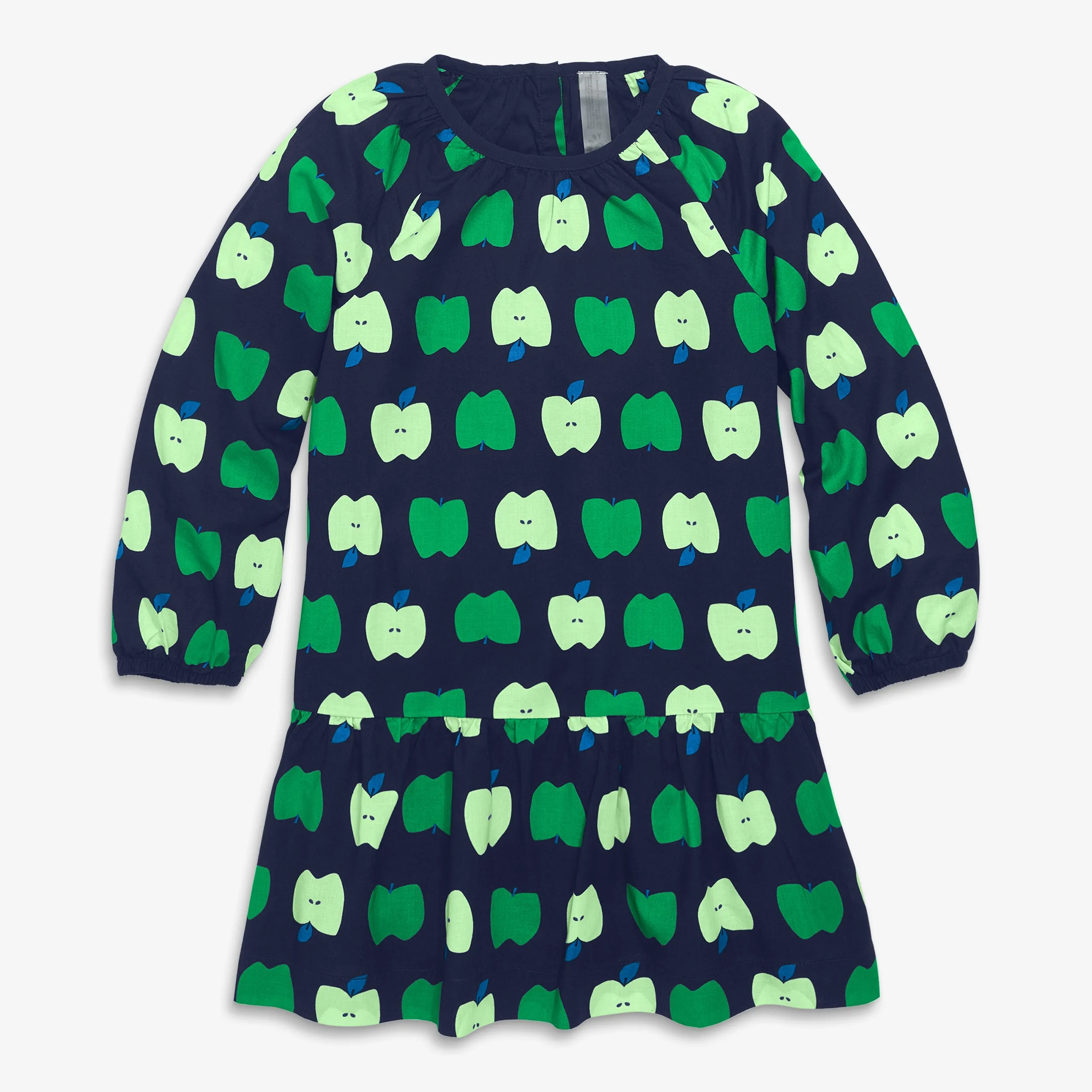 Long sleeve swing dress in apple orchard