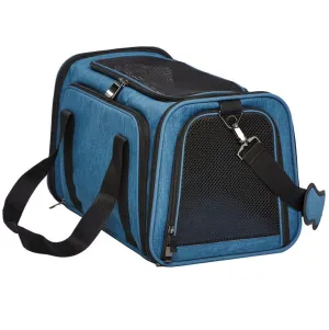 Midwest Duffy Expandable Travel Pet Carrier - Blue - Medium - 18.3" X 11.2" X 11.1 Inches