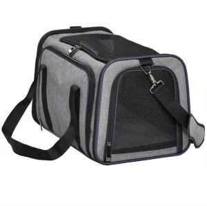 Midwest Duffy Expandable Travel Pet Carrier - Gray - Large - 19.1" X 12.1" X 12.2" Inches