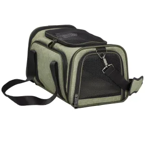 Midwest Duffy Expandable Travel Pet Carrier - Green - Small - 16.3" X 10.1" X 9.3" Inches