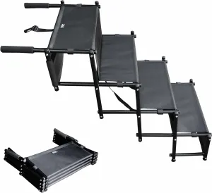 NEW Downtown Pet Supply - Foldable Dog Stairs for Car - Safe & Portable Pet Ramp for Large Dogs with Rubber Traction Mat & Rubber Feet - SUV, Truck, Van & Car Accessories - 20 to 30 in Adjustable Height