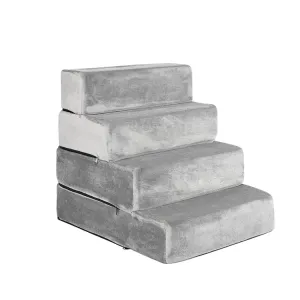 Portable 4 Step Dog Ramp - Grey