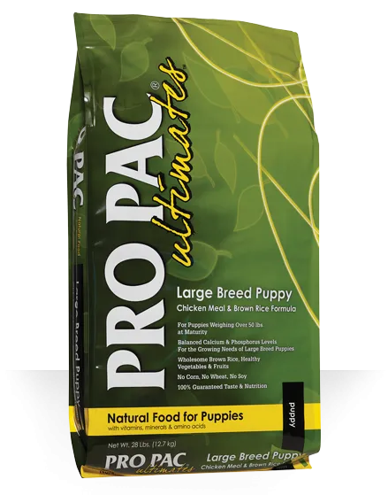 PRO PAC ULTIMATES CHICKEN AND BROWN RICE DRY FOOD FOR LARGE BREED PUPPY