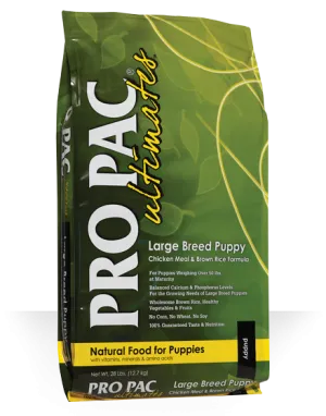 PRO PAC ULTIMATES CHICKEN AND BROWN RICE DRY FOOD FOR LARGE BREED PUPPY