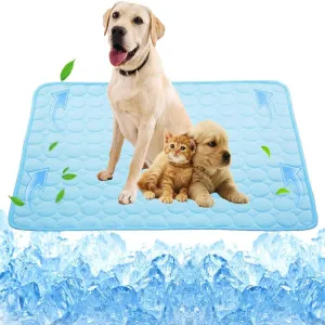 Washable Dog Cooling Mat Ice Silk Pet Self Cooling Pad Blanket