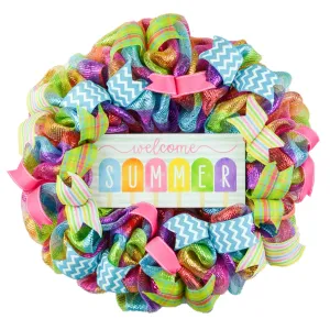 Welcome Popsicle Wreath - Summer Spring Front Door Decor - Beach Decoration