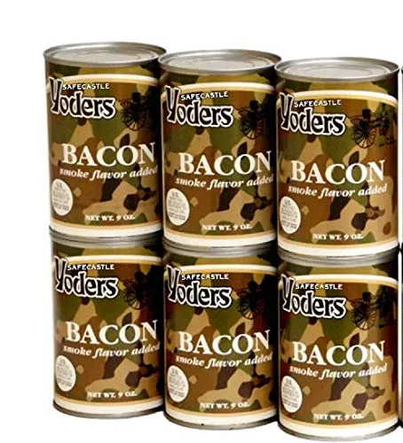 Yoder's Canned Meat Canned Meat for Long Term Food Storage and Emergency Preparedness Kits - Real Bacon - 6 Cans